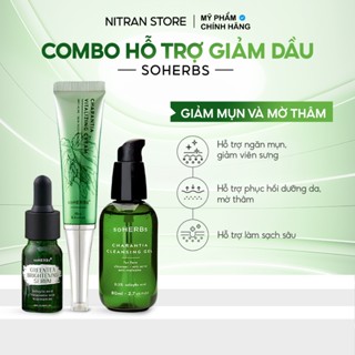 Combo 3 Sản Phẩm: Sửa Rửa Mặt, Serum Trà Xanh, Cao Chấm Mụn Hỗ Trợ Giảm Mụn Sáng Da - Nitran Store
