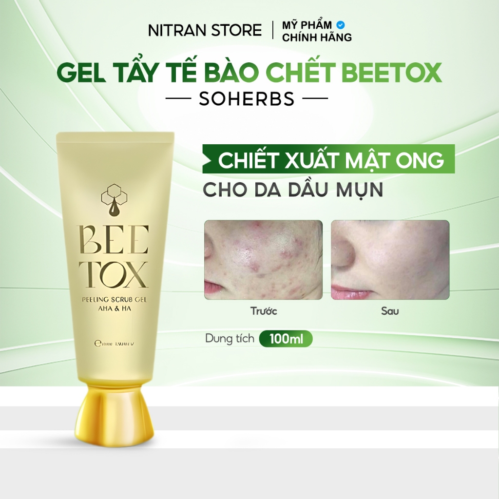 Gel Tẩy Tế Bào Chết Da Mặt Dịu Nhẹ Bee Tox Feeling Scrub Gel 100ml Phù Hợp Tất Cả Các Loại Da