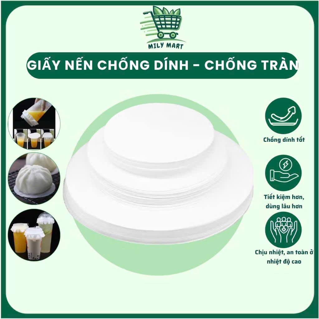 Siêu rẻ *[500 tờ/1 tập]Giấy nến chống tràn lót miệng ly trà sữa, ly cafe, ly chè,ly nhựa dùng 1 lần 