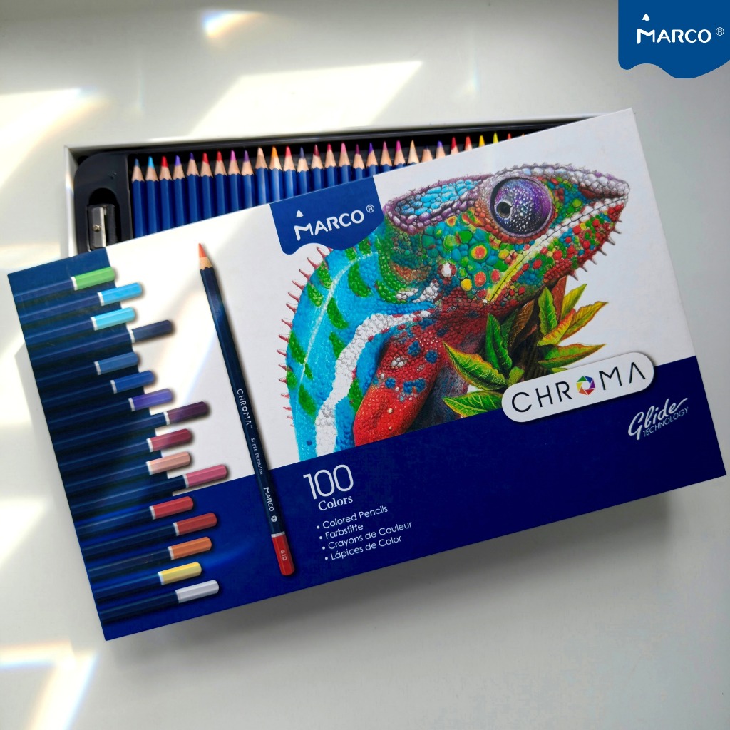 Bộ chì màu cao cấp Marco Chroma Công nghệ glide  72, 100 Màu