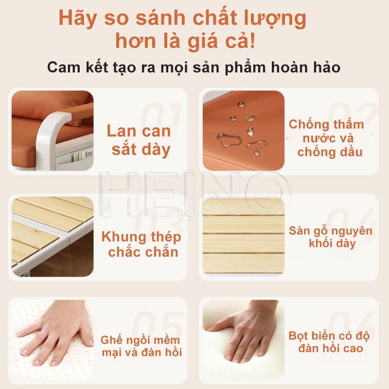 HEINO Giường Sofa Gấp Gọn Đa Năng Tích Hợp Hộp Lưu Trữ Và Đệm Riêng Phù Hợp Phòng Khách Nhỏ | BigBuy360 - bigbuy360.vn