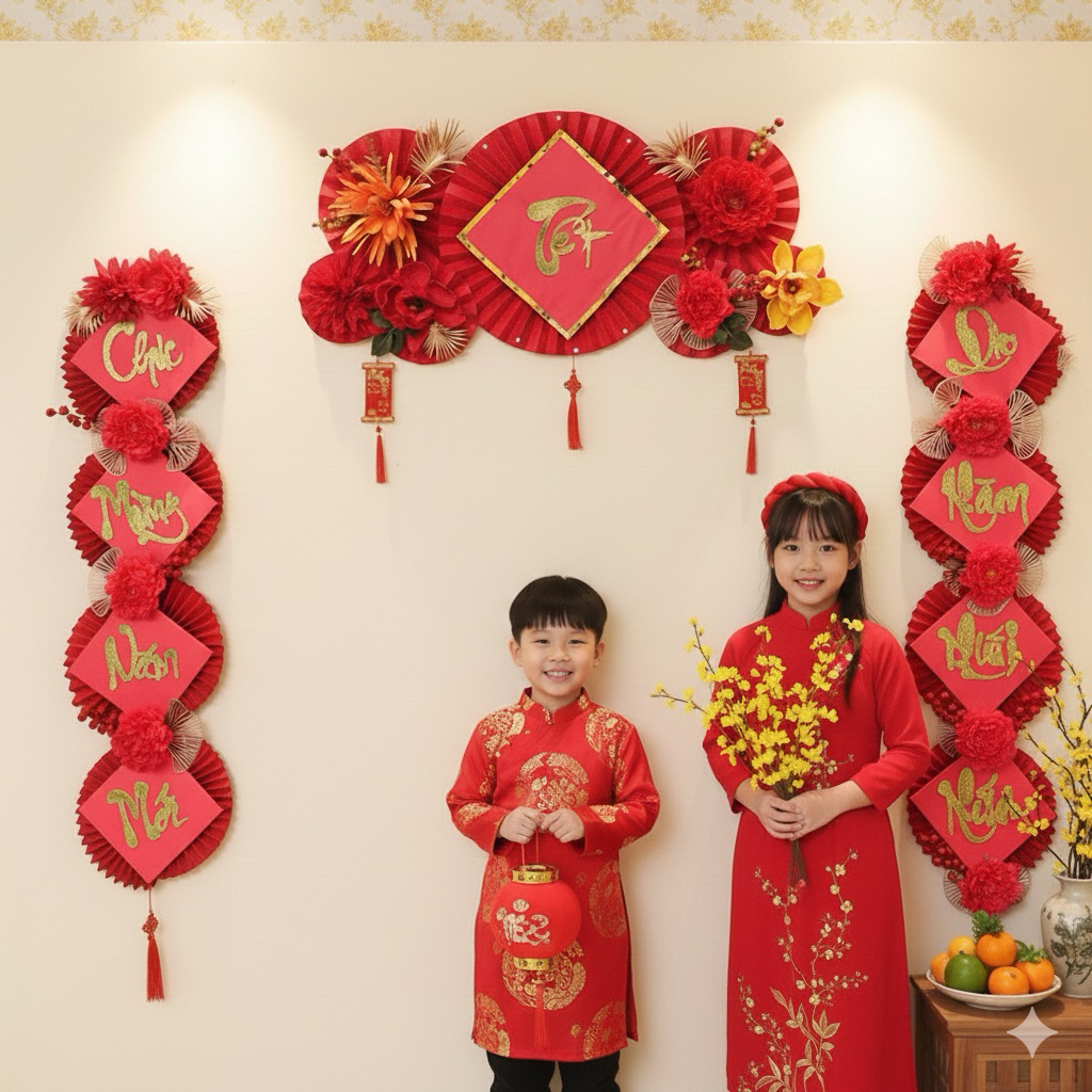 Set Vật Liệu Làm Phông Nền Trang Trí Tết SET21