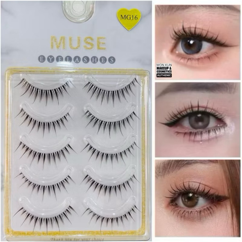 Lông mi giả, Mi gân trong [ MUSE MG16 ] 5 cặp kiểu dáng MG16 MUSE