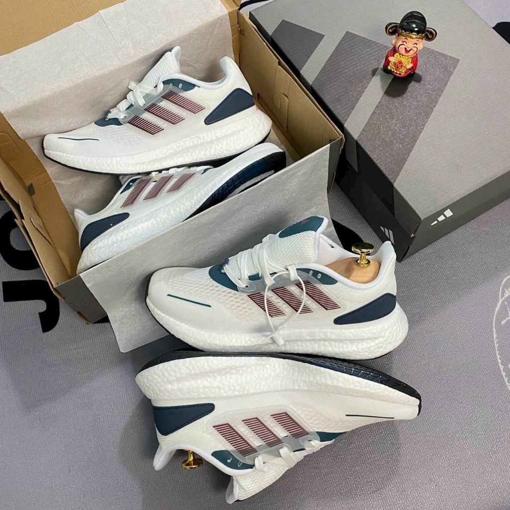 Giày Thể Thao Adidas Pureboost 22 Trắng Xanh Navy – Sneaker Chạy Bộ Nam Nữ Êm Nhẹ, Đế Boost Linh Hoạ