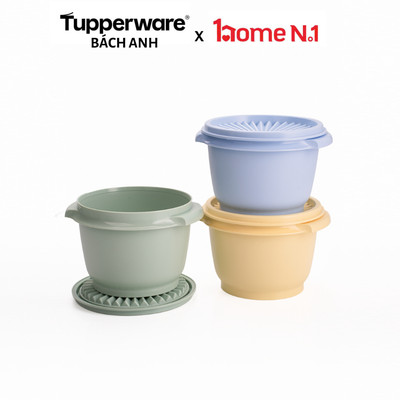 Bộ hộp bảo quản Tupperware Heritage Small 600ml Set 3 - Hàng chính hãng - Nhựa nguyên sinh PP số 5 an toàn sức khoẻ