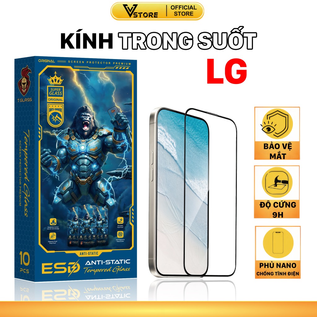 Kính cường lực LG v60 thinQ/ v50s thinQ 5g phủ Nano | Miếng dán bảo vệ màn hình Vstore