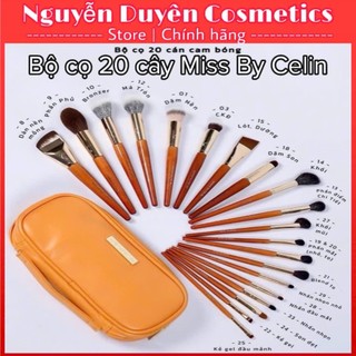  {Bộ Cam-Miss By Celin }Bộ cọ Celin 20 Cây cán cam kèm bao ví xinh lông Thú mịn Đẹp sử dụng trong makeup 