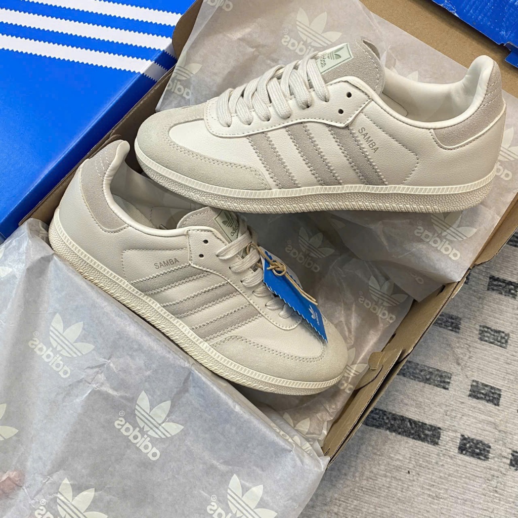Giày Thể Thao Adidas Originals Samba Linen Cream White – Sneaker Samba Màu Kem Trắng