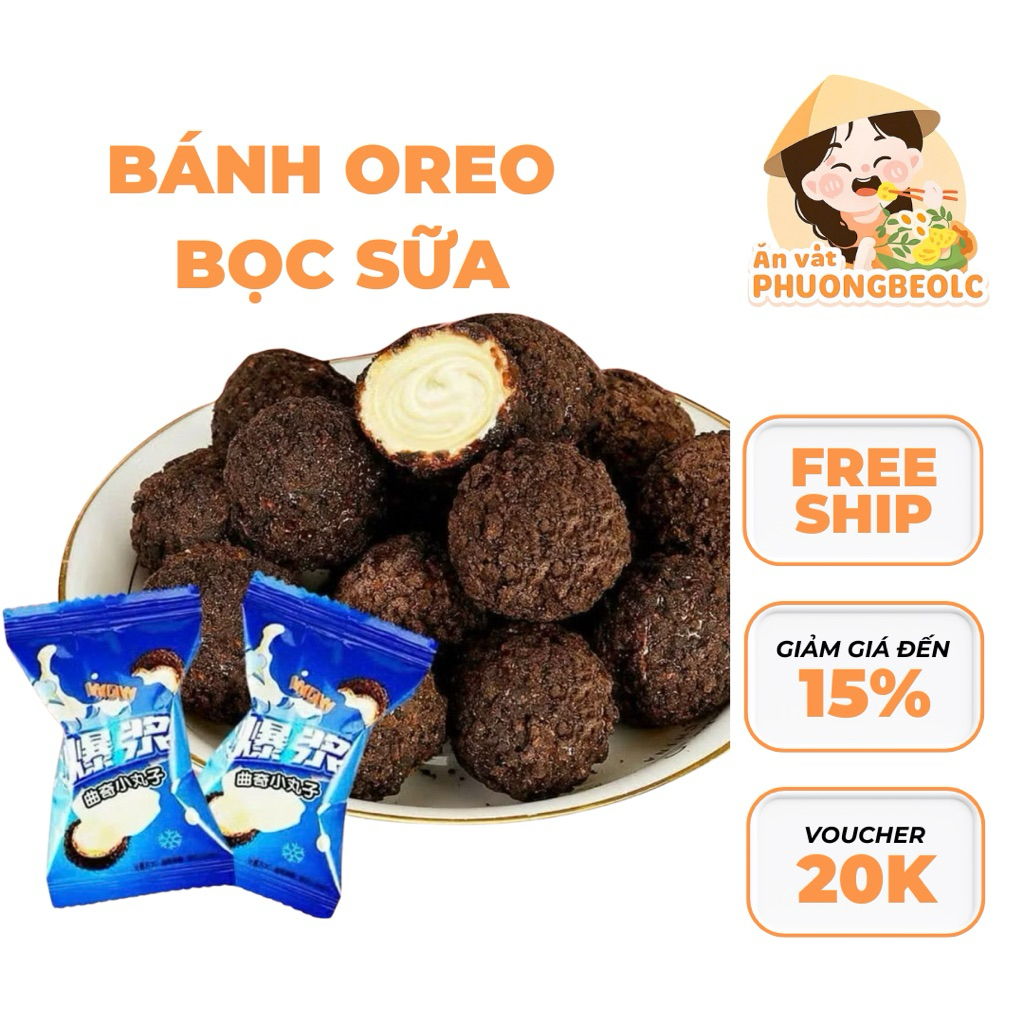 500 g Bánh Oreo Vỏ Giòn Bọc Sữa Thơm Ngon socola bọc kem siêu ngon
