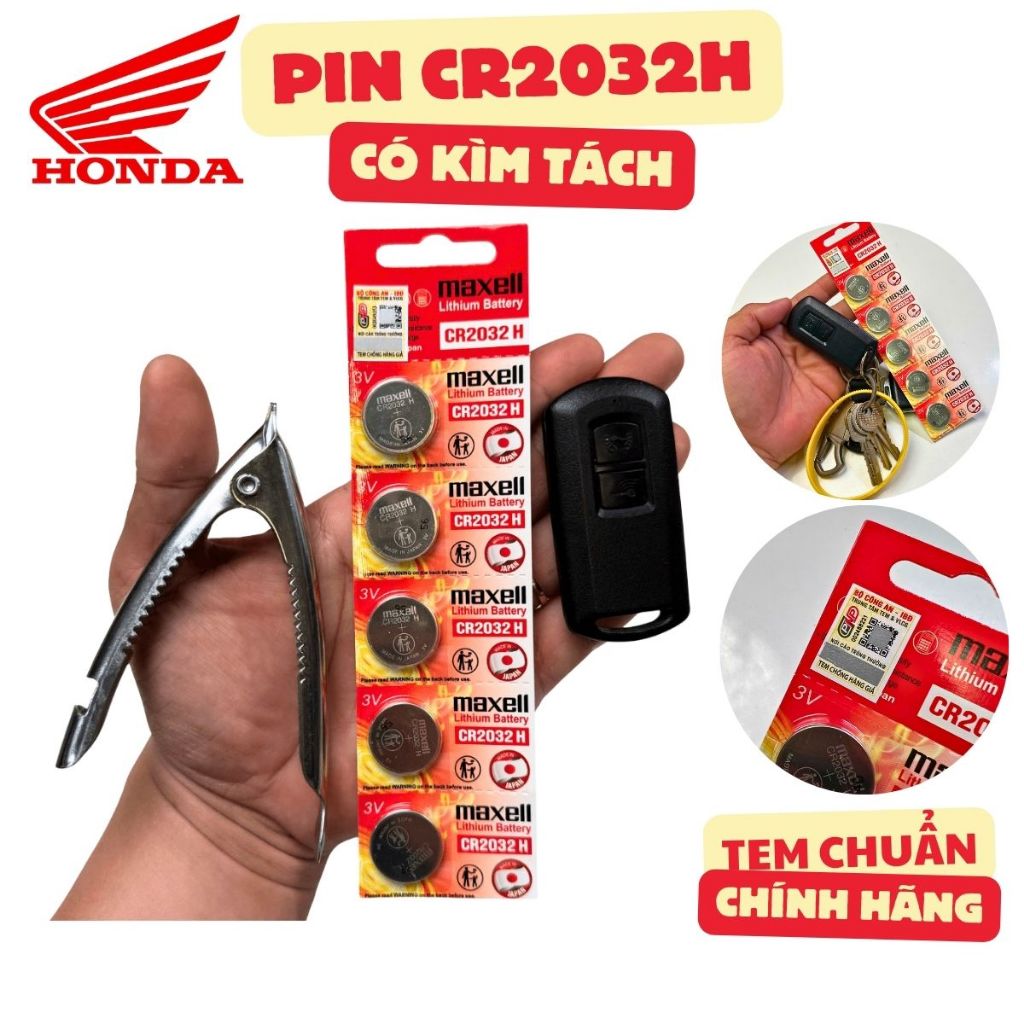 Pin CR2032H Chính Hãng Honda thay cho chìa khóa smartkey