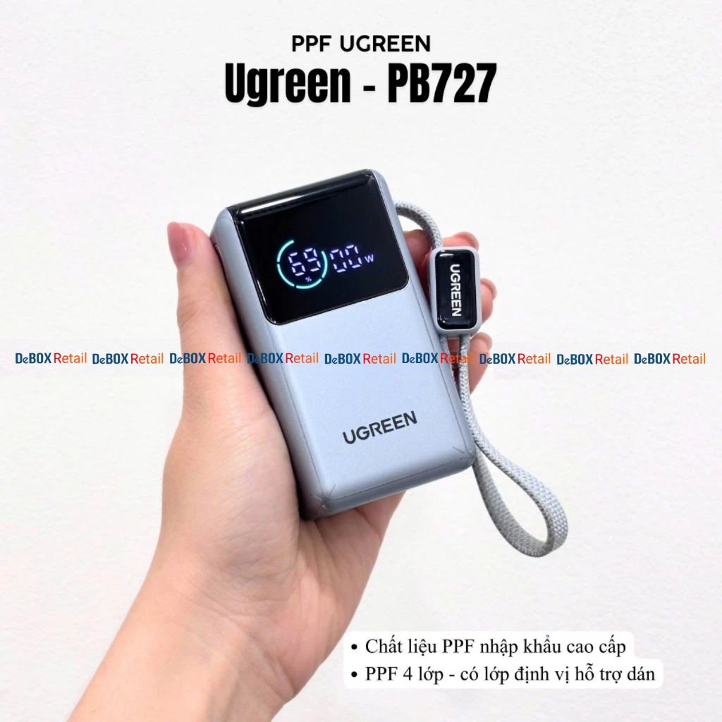 Miếng dán film PPF 4 lớp dành cho Sạc Dự Phòng UGREEN EnergyPal Pro Mini PB727 chống trầy xước, chống trượt, chống thấm | BigBuy360 - bigbuy360.vn
