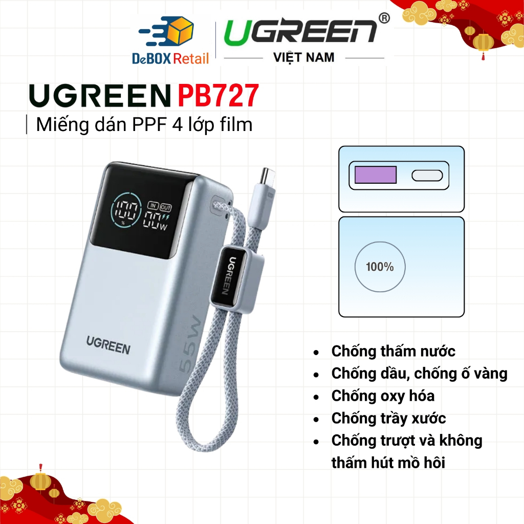 Miếng dán film PPF 4 lớp dành cho Sạc Dự Phòng UGREEN EnergyPal Pro Mini PB727 chống trầy xước, chống trượt, chống thấm | BigBuy360 - bigbuy360.vn