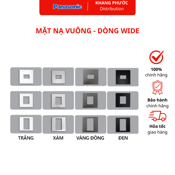 MẶT NẠ 1 2 3 CÔNG TẮC Ổ CẮM VUÔNG PANA PANASONIC WEB7811MH WEB7812MH WEB7813MH WEB7811MB WEB7812MB W