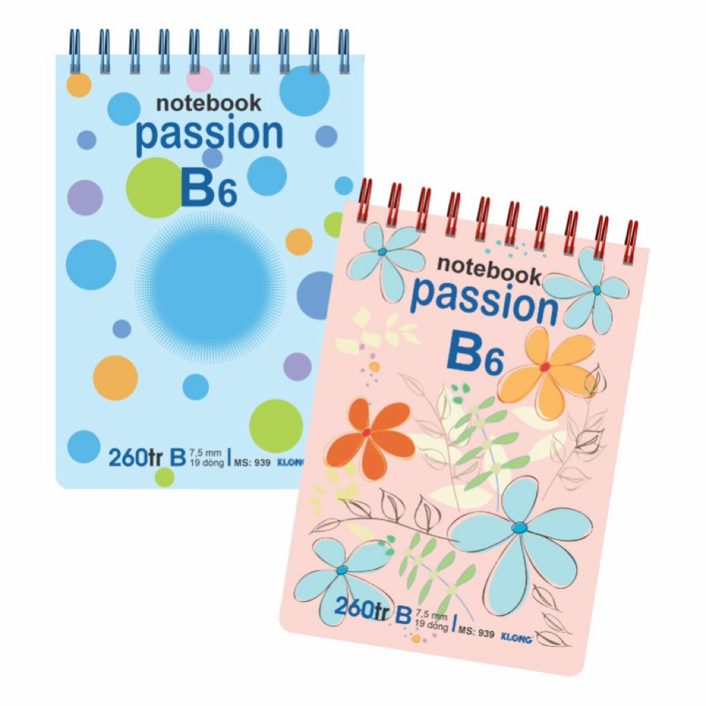 Sổ lò xo dọc/ngang PASSION A5/B6/A6 bìa cứng KLONG