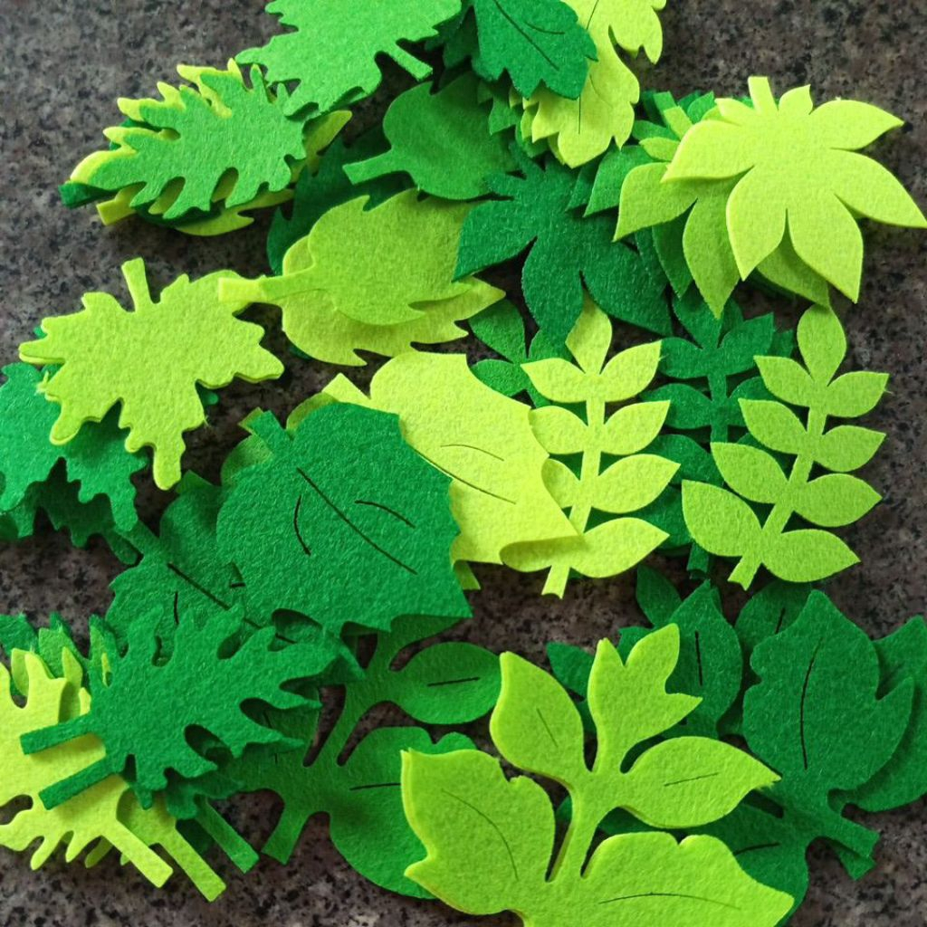 Lá vải nỉ (50-100 lá)7cm trang trí mầm non