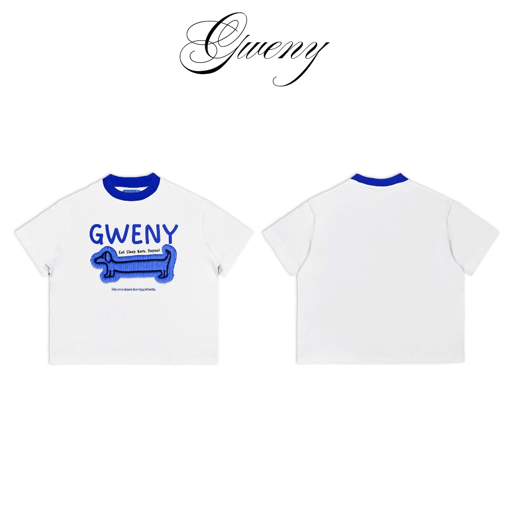 Áo Thun  BOXY GWENY COTTON 280gsm - WHITE - GWENY PET - FORM BOXY