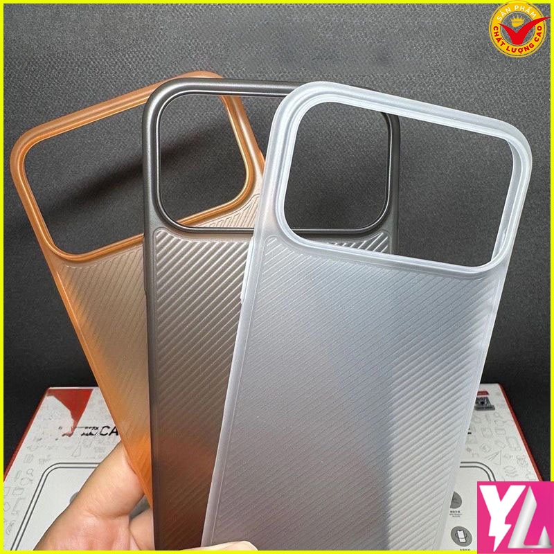 Ốp Lưng PP mỏng chéo mờ iPhone 17 16 15 14 13 Pro/ Pro Max/ Lỗ lớn CỨNG MỜ SIÊU MỎNG Nhẹ, Không Ố