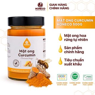  Mật ong nghệ Curcumin nguyên chất HONECO 500g Thơm ngon bổ dưỡng tốt cho hệ tiêu hoá da tươi trẻ 