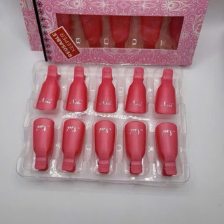 Kẹp ủ tháo gel móng tay - Bộ 10 kẹp nhựa bền chắc chuyên dụng cho dân làm móng