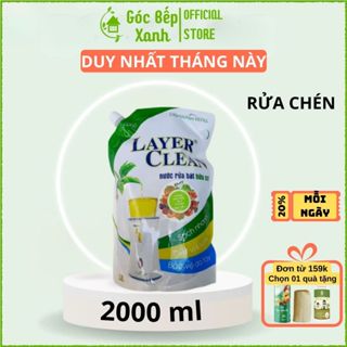  Nước rửa chén hữu cơ Layer Clean quả hồng quả quýt túi 2L Layer Clean hữu cơ 