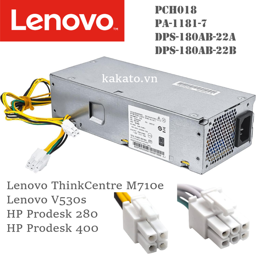 Nguồn Lenovo PCH018 / PA-1181-7 Power Supply | Tương thích HP ProDesk 400 G4 SFF  & Lenovo ThinkCent