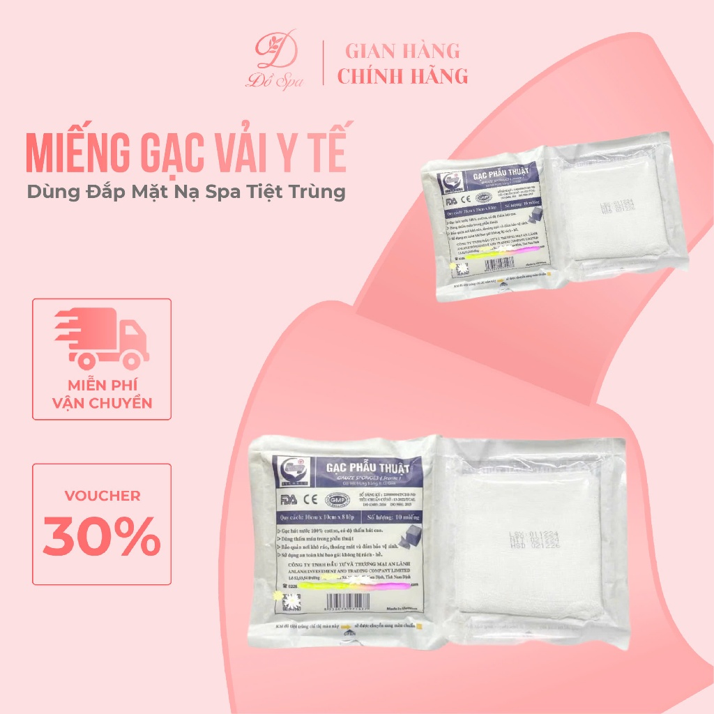 Combo 10 miếng gạc đắp mặt,gạc phẫu thuật An Lành