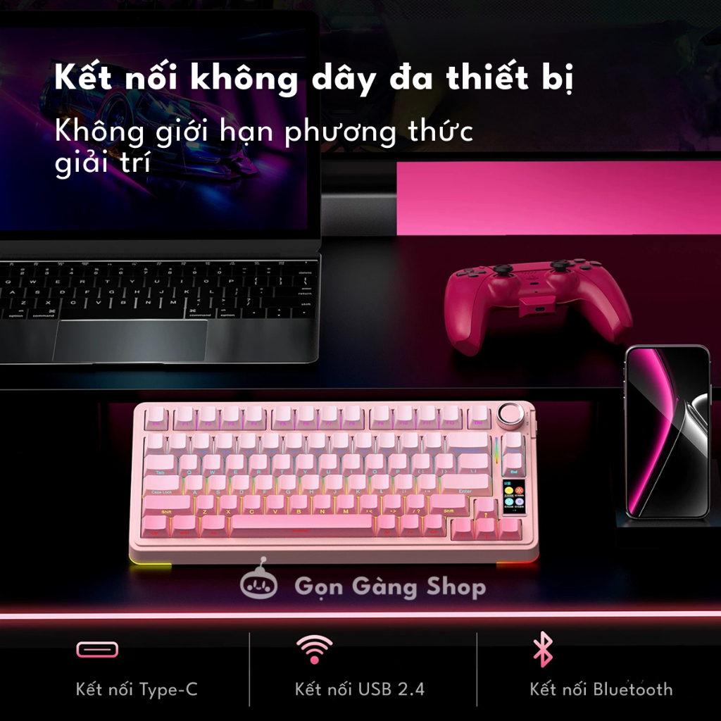 Bàn phím cơ không dây Aula S75 Pro Màn hình Núm Xoay Có App chỉnh ( Hàng Mới Sẵn) | BigBuy360 - bigbuy360.vn