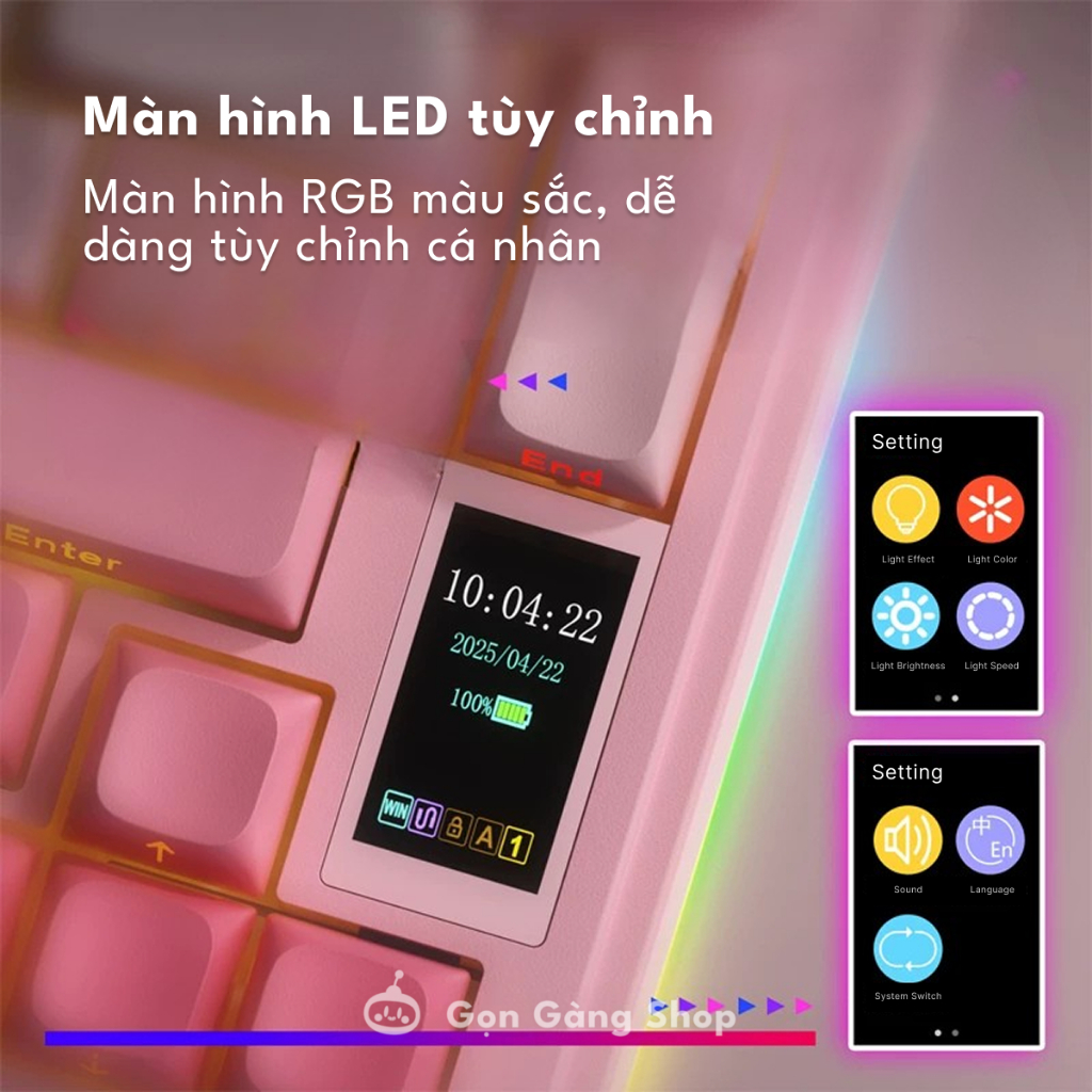 Bàn phím cơ không dây Aula S75 Pro Màn hình Núm Xoay Có App chỉnh ( Hàng Mới Sẵn) | BigBuy360 - bigbuy360.vn