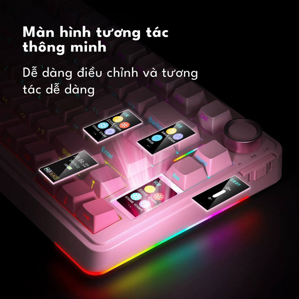 Bàn phím cơ không dây Aula S75 Pro Màn hình Núm Xoay Có App chỉnh ( Hàng Mới Sẵn) | BigBuy360 - bigbuy360.vn