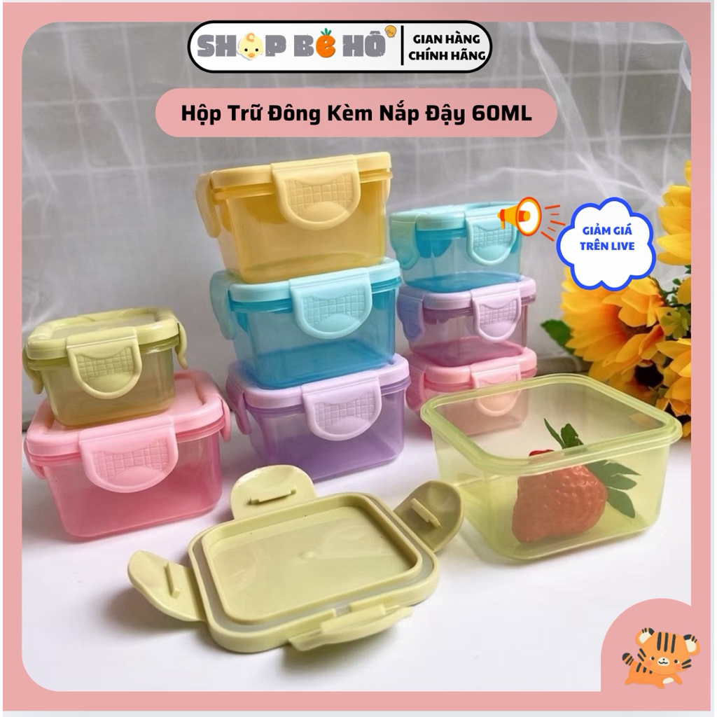 (Ảnh thật tự chụp) Hộp Trữ Đông ,Khay Trữ Đông Có Nắp 60 -150ml Bảo Quản Đồ Ăn Dặm Cho Bé Chống Rò R
