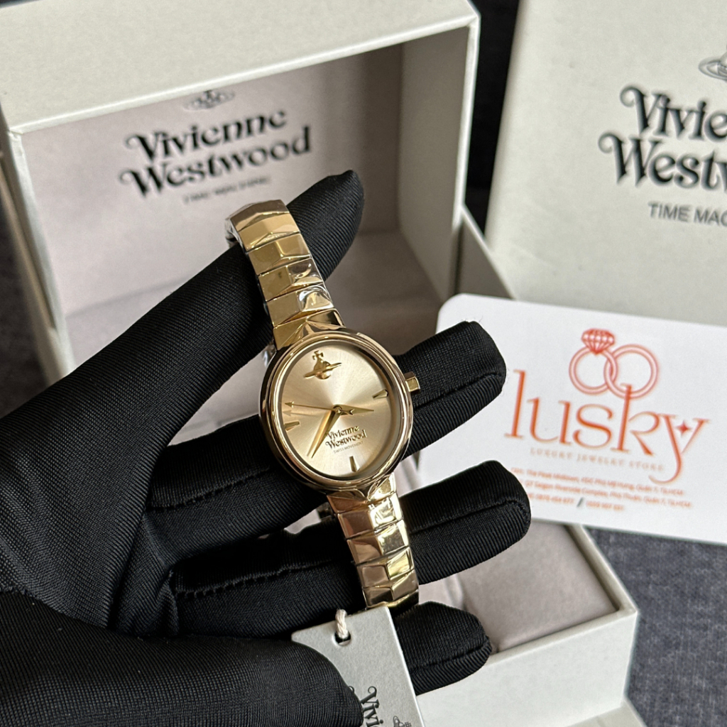 [Fullbox] Đồng Hồ Nữ Vivienne Westwood Ladies Armour Gold Size 28mm Chuẩn Hãng