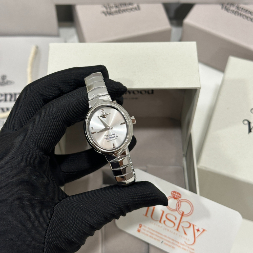 [Fullbox] Đồng Hồ Nữ Vivienne Westwood Ladies Armour Silver Size 28mm Chuẩn Hãng
