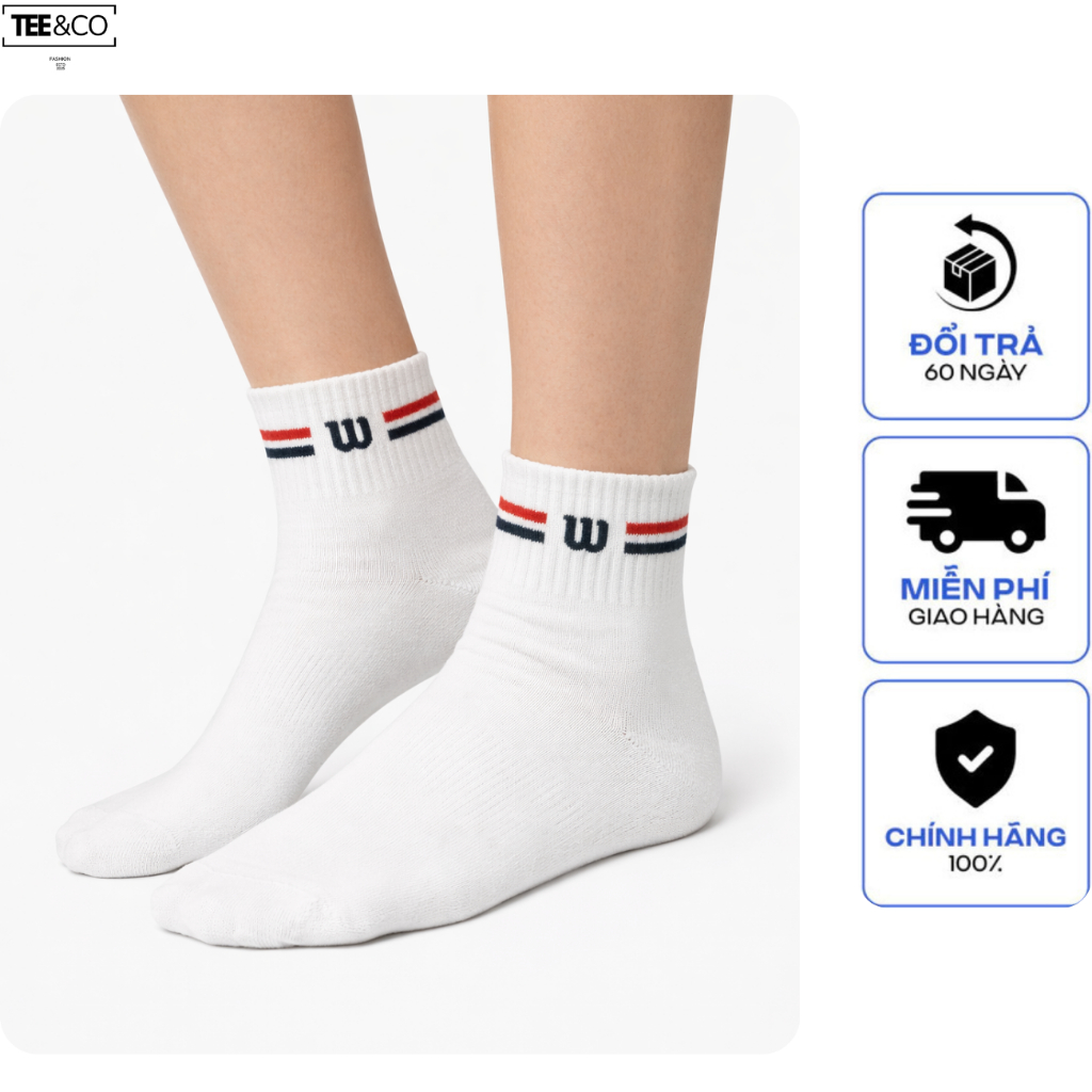 Tất Wilson Thể Thao Pickleball – Cotton Dày Dặn, Thấm Hút Mồ Hôi Tốt