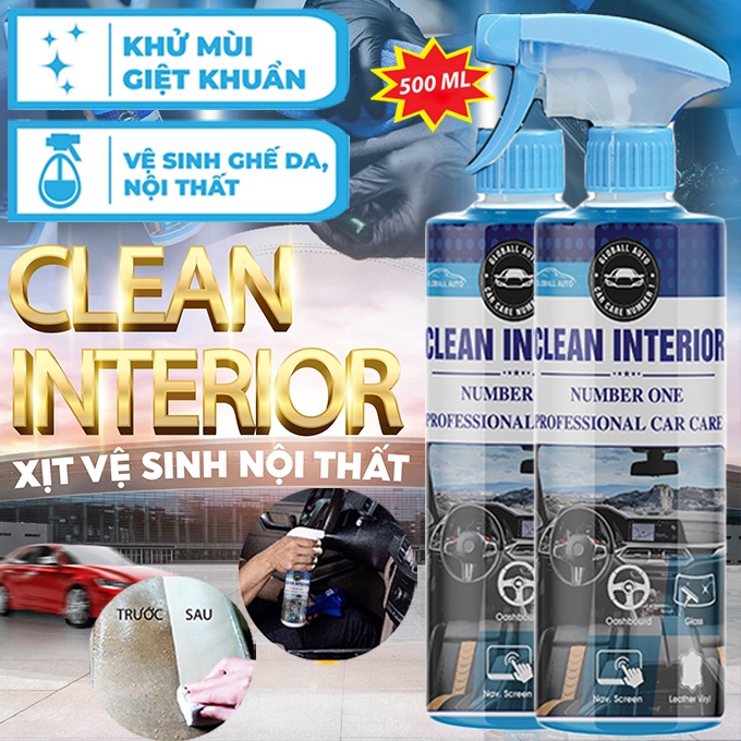 Chai Xịt Vệ Sinh Nội Ngoại Thất Ô Tô CLEAN INTERIOR 500ml