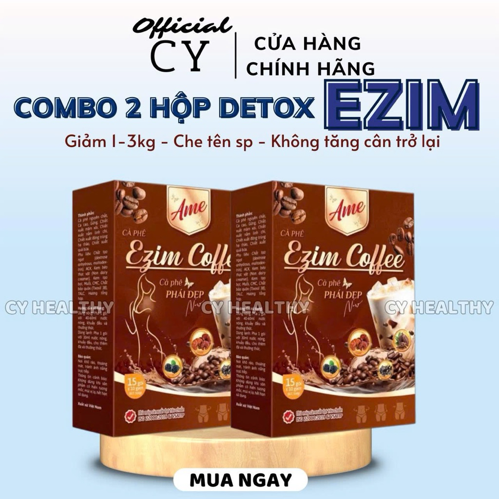 Combo 2 Hộp Cà Phê Sữa EZIM giảm cân an toàn - Hộp 15 gói