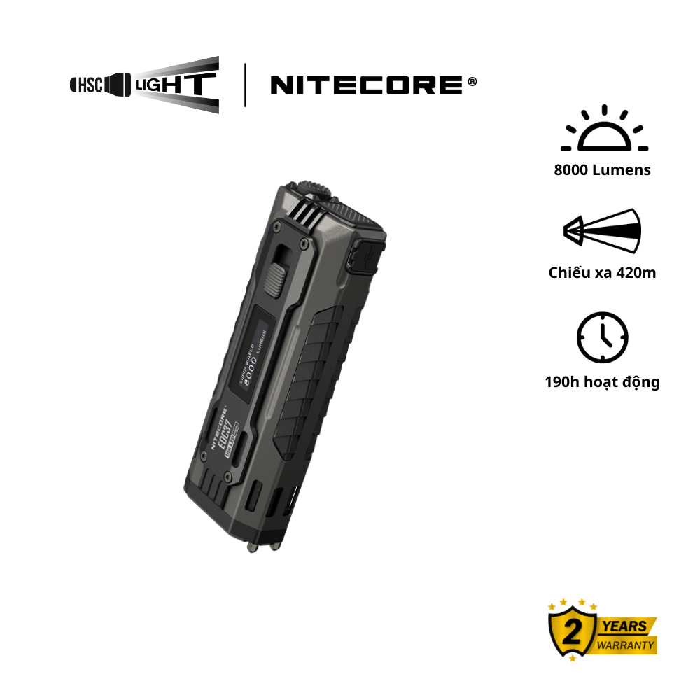 Đèn Pin EDC Nitecore EDC37 | 8000 Lumens, Chiếu Xa 420m | 2x LED UHi 20 MAX | Pin 8000mAh, Màn Hình 