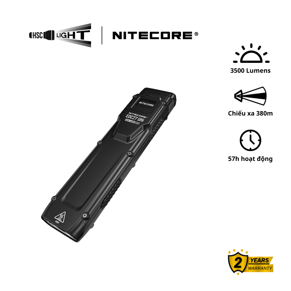 Đèn Pin EDC Nitecore EDC27 UHi | 3100 Lumens, Chiếu Xa 305m | LED UHi 20 Thế Hệ Mới, Màn Hình OLED |