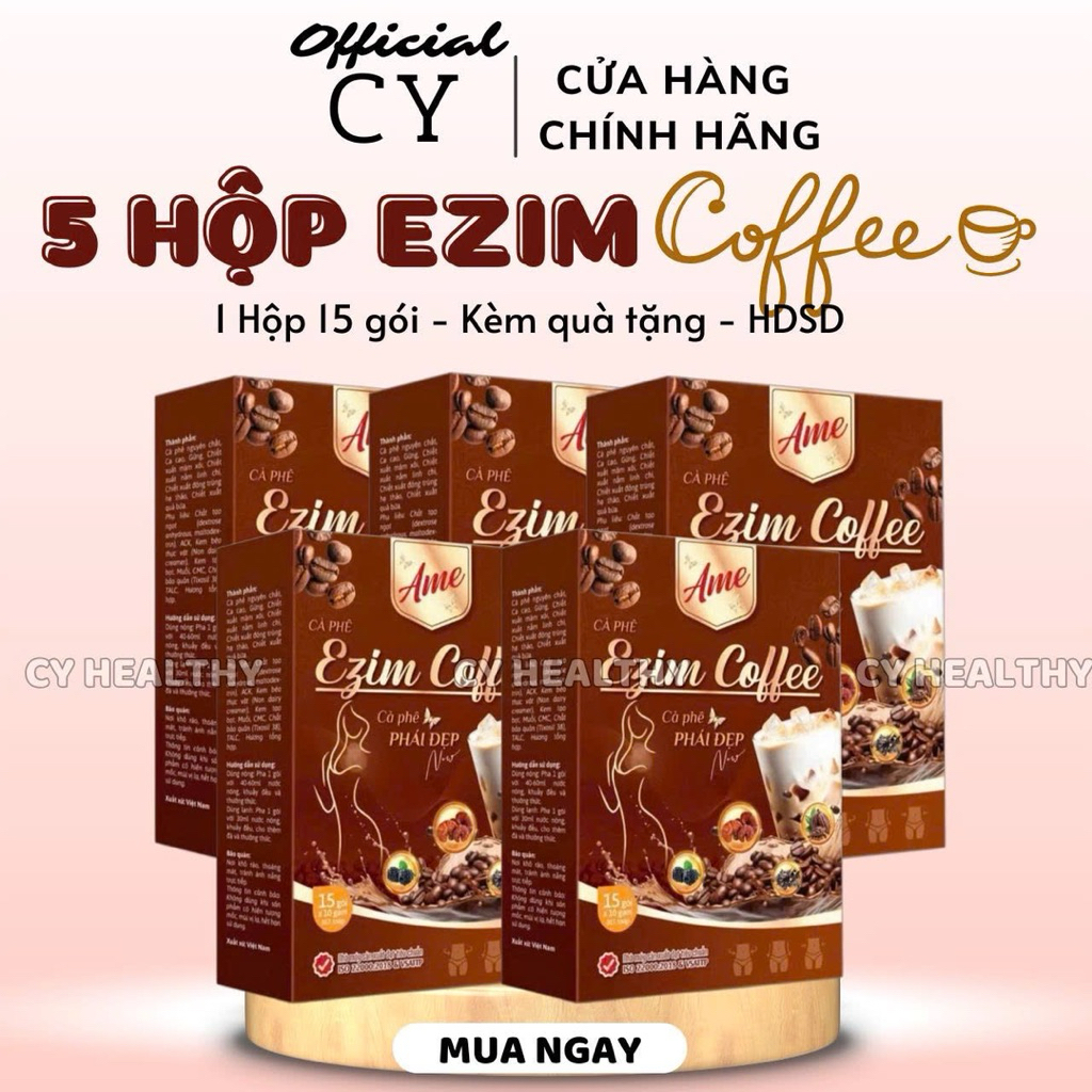 Combo 5 Hộp Cà Phê Sữa EZIM giảm cân an toàn - Hộp 15 gói