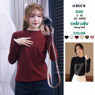 Áo Giữ Nhiệt Lông Thỏ Cổ 3 Phân Phối Ren Bèo Xinh Xắn Mềm Mịn La_belle_18