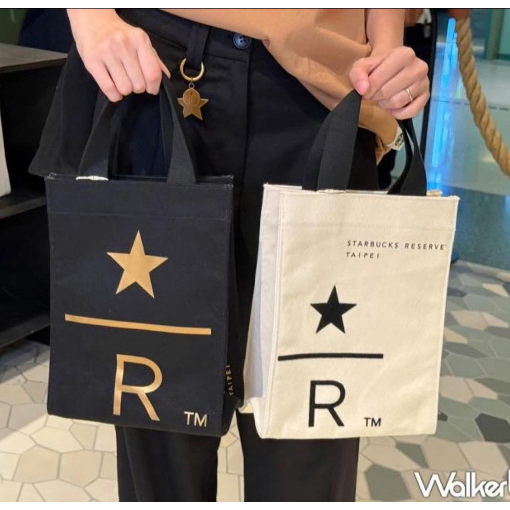 STARBUCKS RESERVE TAIWAN - TÚI TOTE VỪA 2 Ly Cold cup 710ml dày dặn