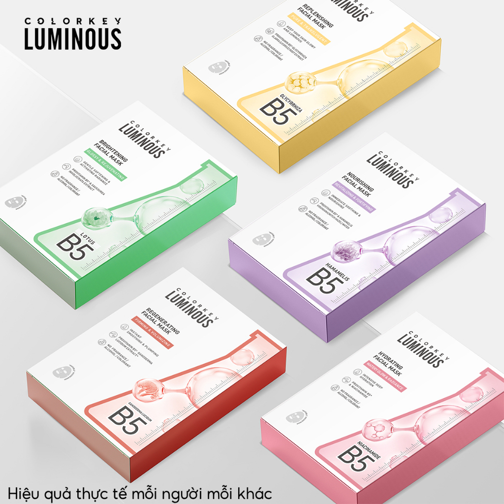 Mặt Nạ Giấy Colorkey 10 Miếng Cấp Ẩm Sâu 25ml Phù Hợp Mọi Loại Da