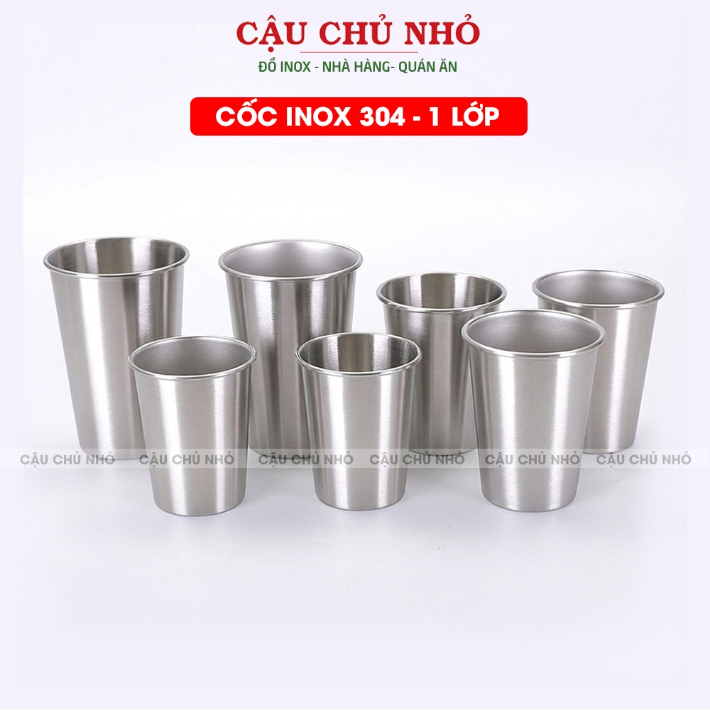 Cốc Inox 304 1 Lớp – Ly Inox Uống Bia, Trà, Cafe, Dã Ngoại, cốc inox cho bé uống nước CẬU CHỦ NHỎ