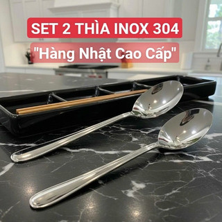 Set 2 muỗng canh inox 304 cao cấp hàng nhật bản 18.5cm mls hàng nhập trực tiếp