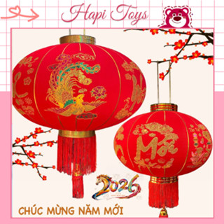  Đèn Lồng Đỏ Vải Nhung Treo Tết 2026 CÓ LED Size 60 80 100 cm HapiToys - Cầu Nhung Trang trí Tết Nguyên Đán 