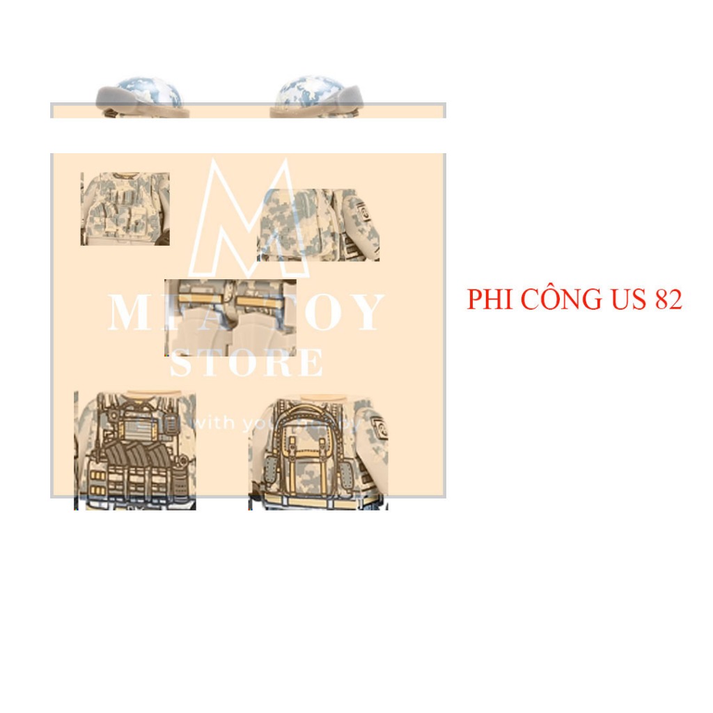 Đồ chơi lắp ráp swat army , mô hình đồ chơi - Combo 5 lính đặc nhiệm phi công mỹ 82 MFA TOY STORE