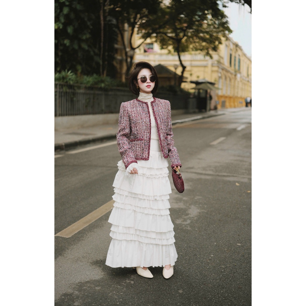 [ BOHEE ] - Chân váy dài xếp tầng - Cv141