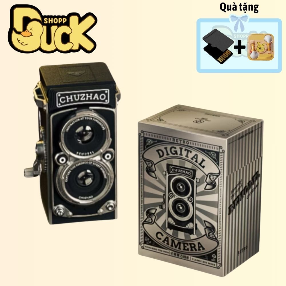 Máy ảnh vintage CHUZHAO Camera kỹ thuật số ngược lại kép Retro CCD HD Du lịch Camera nhỏ di động shikumi