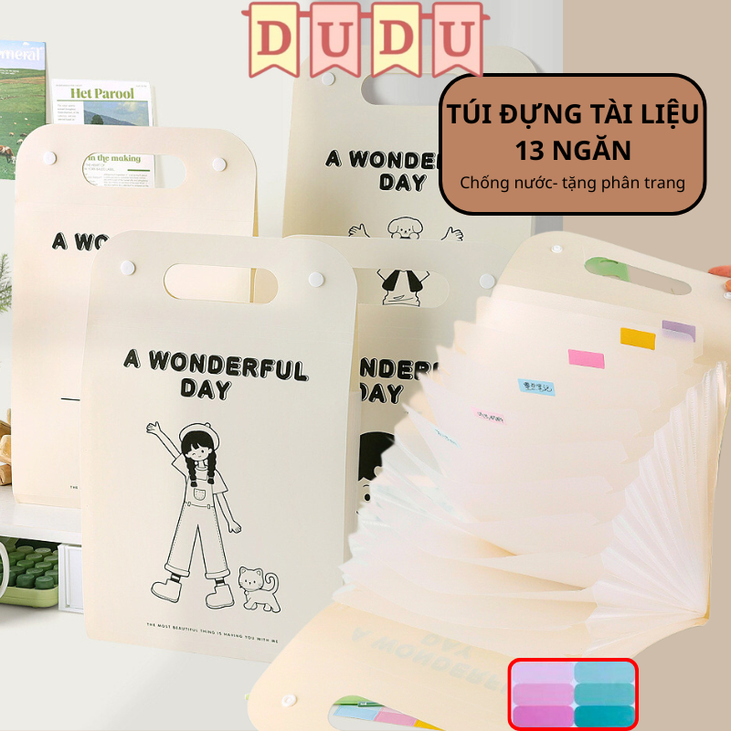 Bìa Đựng Tài Liệu TẶNG GIẤY NOTE Cặp Sách Văn Phòng Phẩm A4 DUDU- Túi đựng tài liệu giấy a4