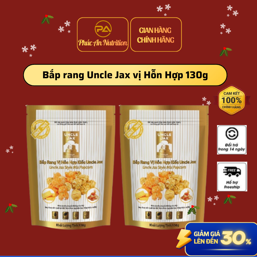 [ Gói Lớn ] Bắp rang bơ Uncle Jax vị Hỗn Hợp 130g