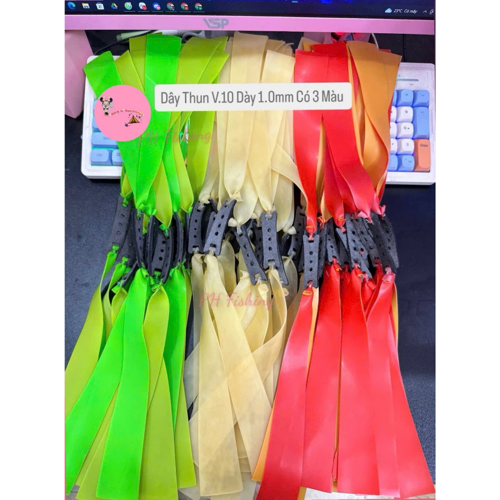 Dây cao Su V10 Xanh , Đỏ, Trắng 2 lớp 1.0mm , Bản To , Màu Ngẫu Nhiên